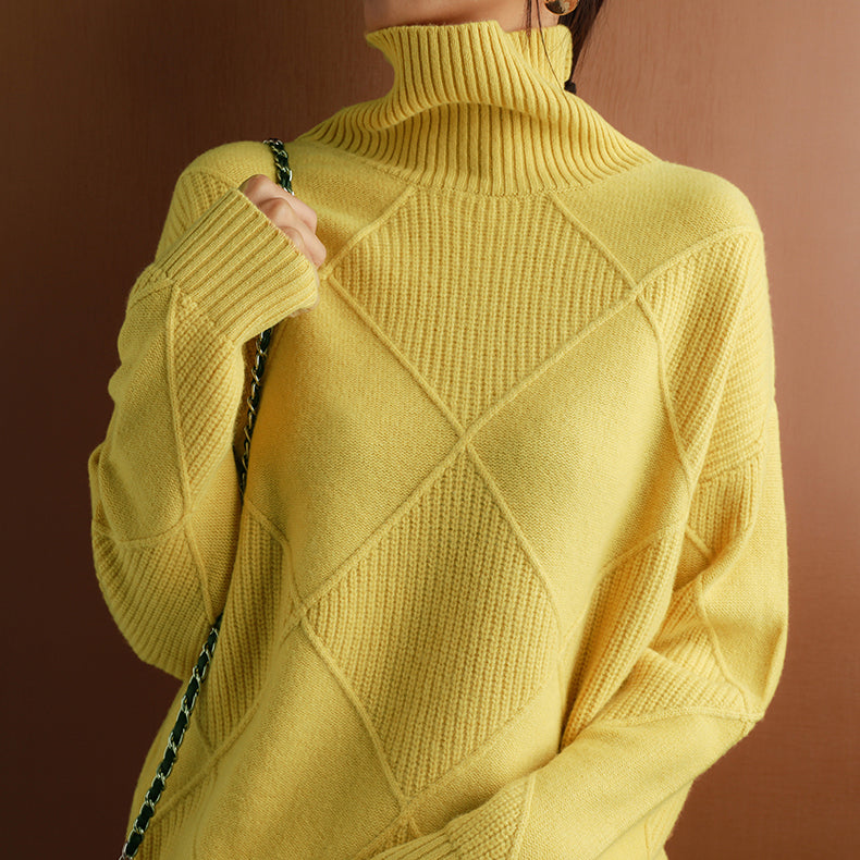Aurelia | Women's Turtleneck Cashmere Sweater, Luxury Soft Knit Winter Pullover