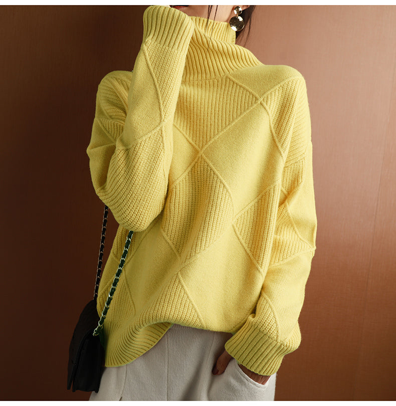 Aurelia | Women's Turtleneck Cashmere Sweater, Luxury Soft Knit Winter Pullover