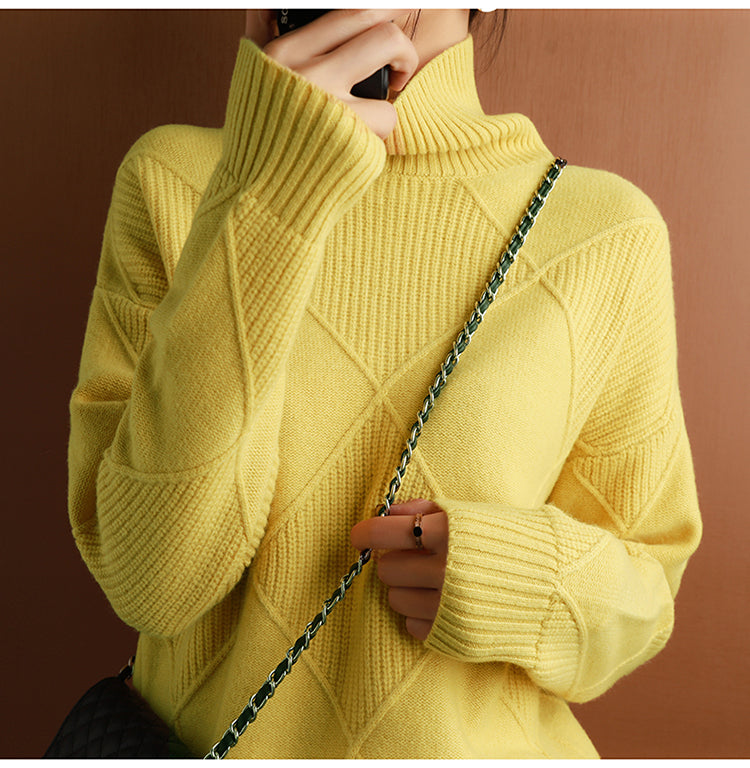 Aurelia | Women's Turtleneck Cashmere Sweater, Luxury Soft Knit Winter Pullover