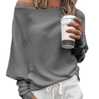 Annika | Women's Off-Shoulder Knit Sweater, Soft Ribbed Winter Pullover for Elegant Casual Wear