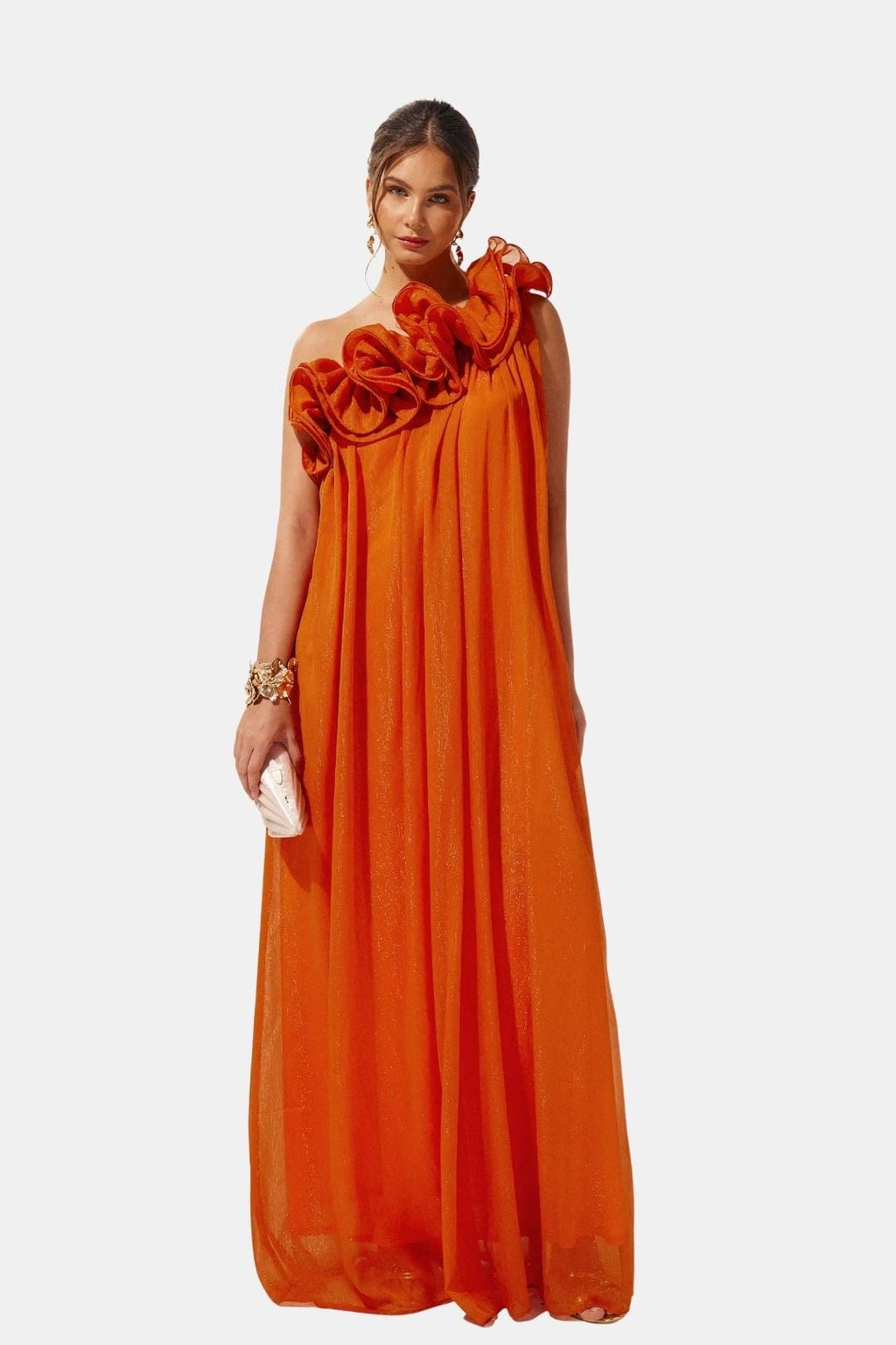 Lilah | One-Shoulder Floral Maxi Cocktail Dress | Romantic Elegance for Special Moments