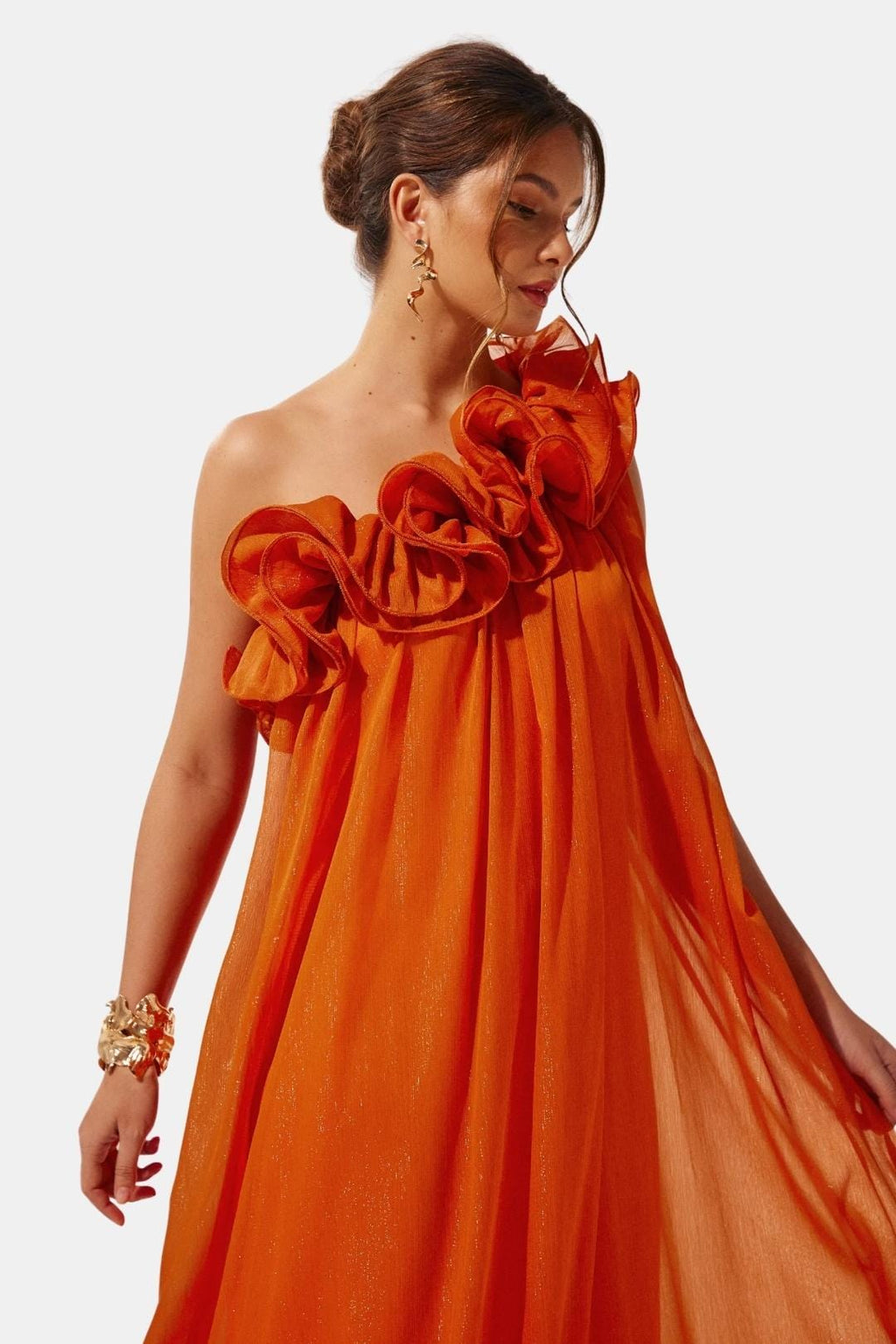 Lilah | One-Shoulder Floral Maxi Cocktail Dress | Romantic Elegance for Special Moments