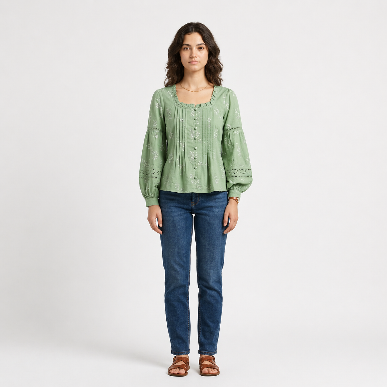 Olivia | Women's Green Casual Blouse