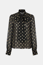 Janice | Polka Dot Bow Neck Blouse | Timeless Feminine Elegance