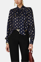 Janice | Polka Dot Bow Neck Blouse | Timeless Feminine Elegance