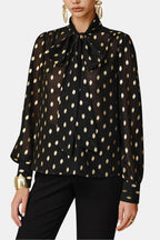 Janice | Polka Dot Bow Neck Blouse | Timeless Feminine Elegance
