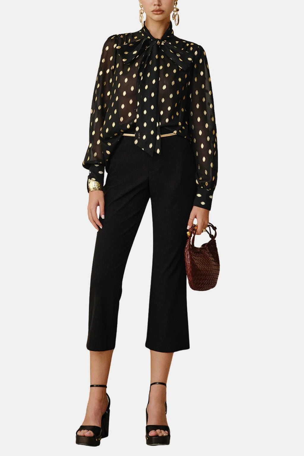 Janice | Polka Dot Bow Neck Blouse | Timeless Feminine Elegance
