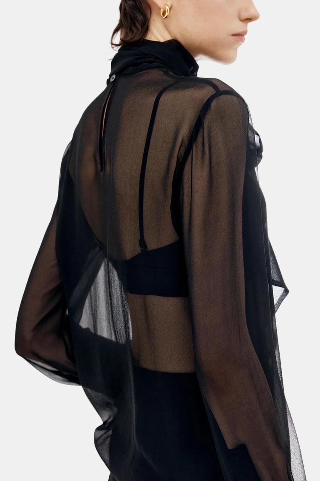 Linda | Sheer Bow Chiffon Blouse | Elegant and Timeless