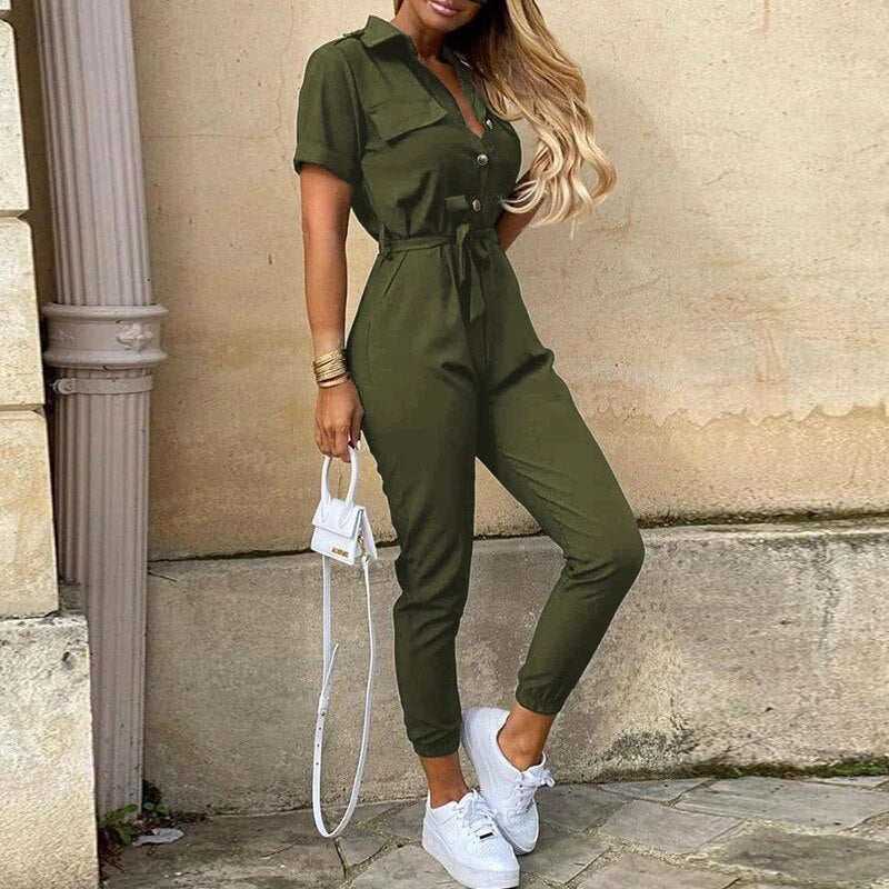 Olivia | Women’s Tie-Waist Ankle-Length Jumpsuit | Effortless Elegance for Every Occasion