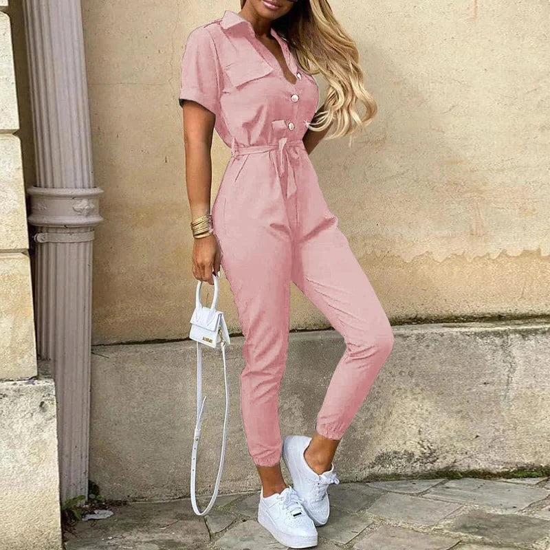 Olivia | Women’s Tie-Waist Ankle-Length Jumpsuit | Effortless Elegance for Every Occasion