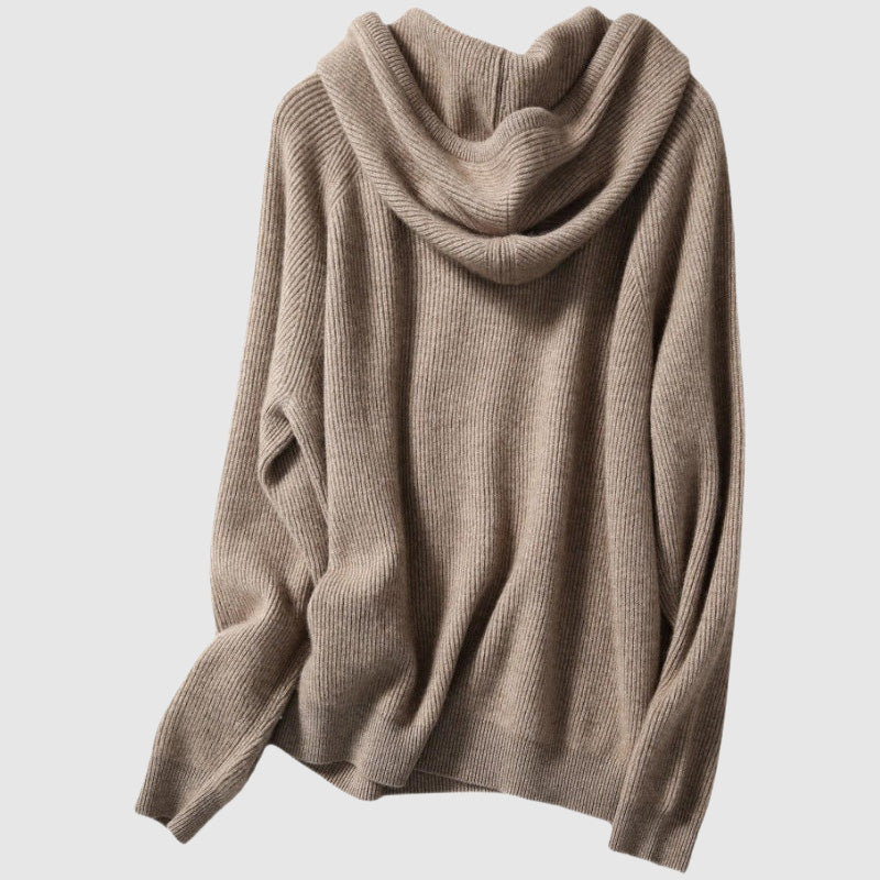 Giulia | Women's Hooded Cashmere Knit Sweater, Thermal Winter Pullover for Casual Wear