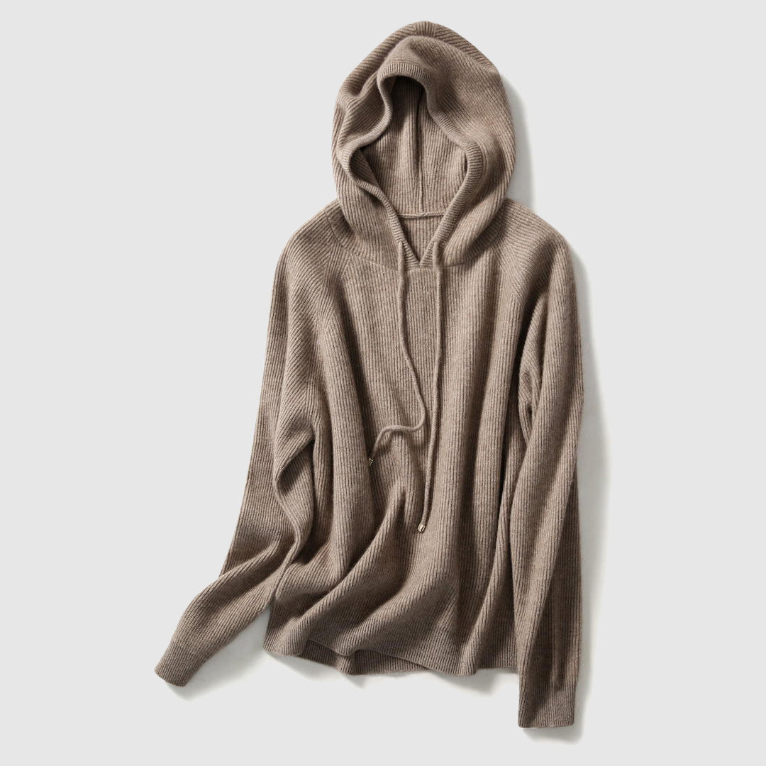 Giulia | Women's Hooded Cashmere Knit Sweater, Thermal Winter Pullover for Casual Wear