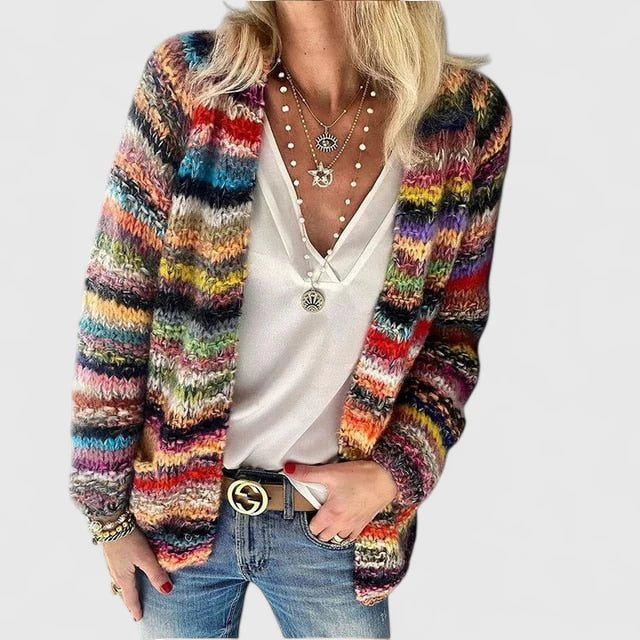 Margaret | Women's Open-Front Cardigan, Cozy Knit Wool Blend Layering Cardigan for Casual Wear