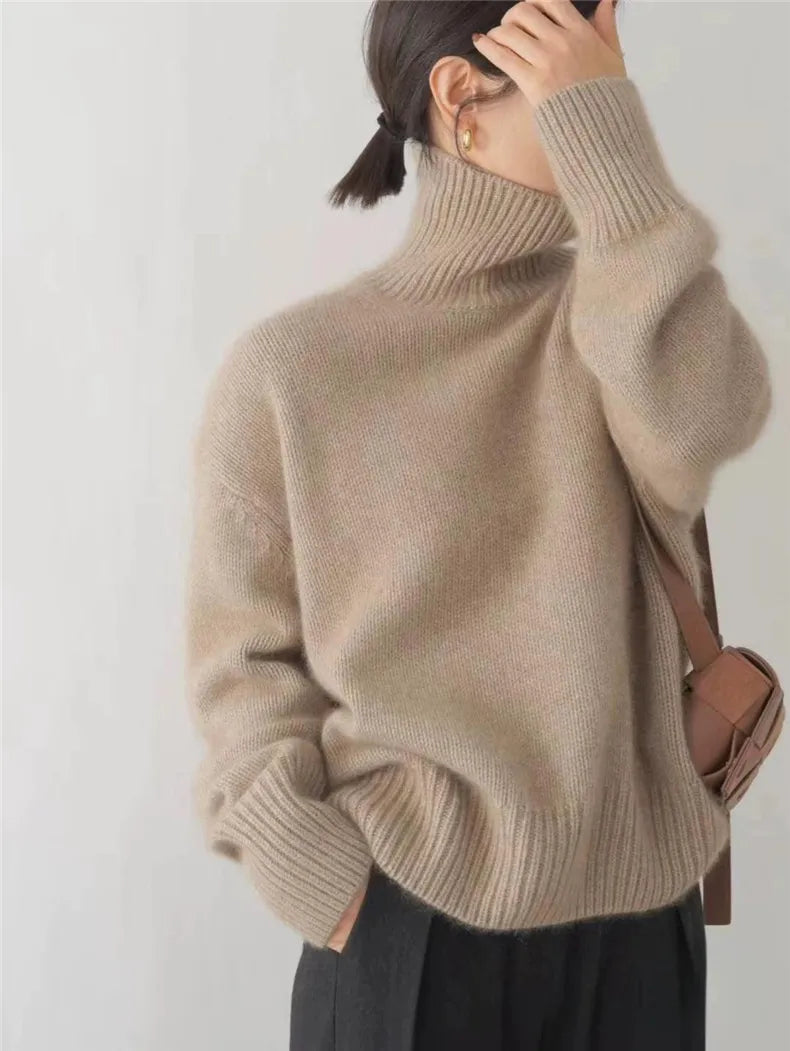 Barbara | Women's Cashmere Turtleneck Sweater, Soft Luxury Winter Knit Pullover for Casual Wear