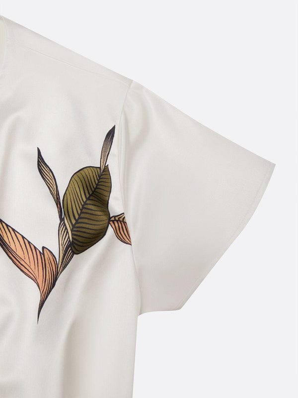 Marnie | Urban Leaf V-Neck Midi Dress | Elegant and Naturally Chic
