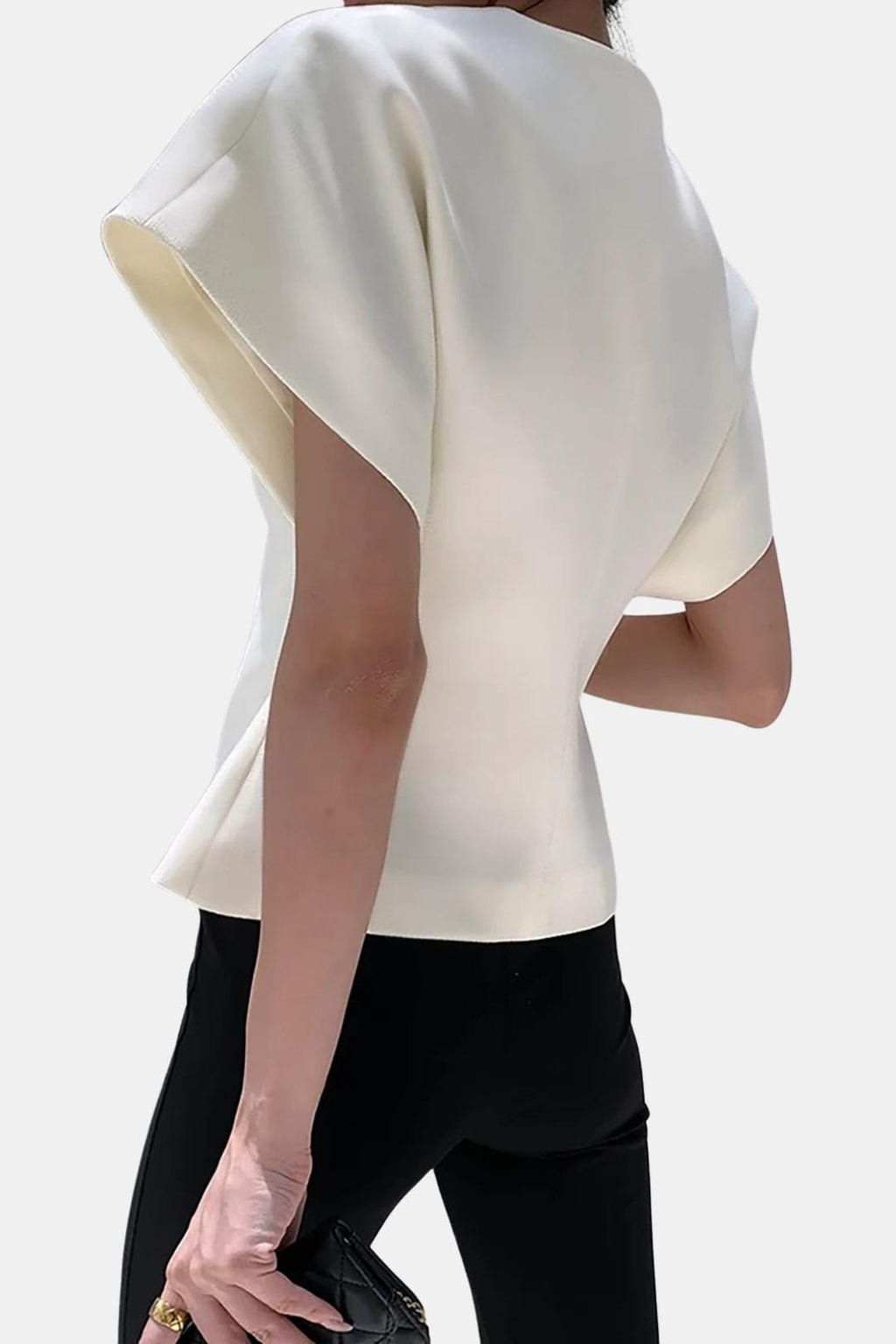 Rebecca | Structured V-Neck Button Blouse | Modern and Sophisticated