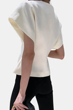 Rebecca | Structured V-Neck Button Blouse | Modern and Sophisticated