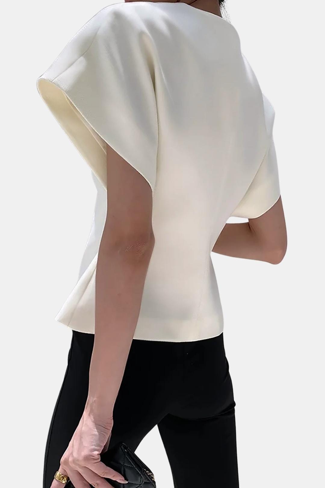 Rebecca | Structured V-Neck Button Blouse | Modern and Sophisticated
