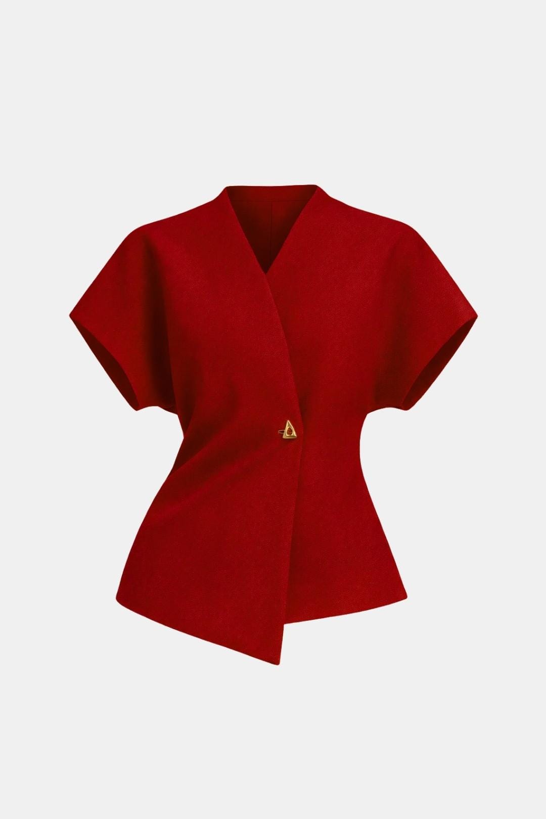 Rebecca | Structured V-Neck Button Blouse | Modern and Sophisticated
