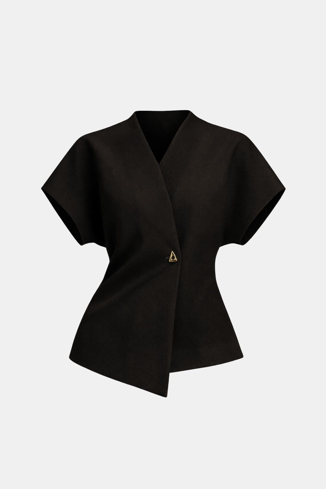 Rebecca | Structured V-Neck Button Blouse | Modern and Sophisticated