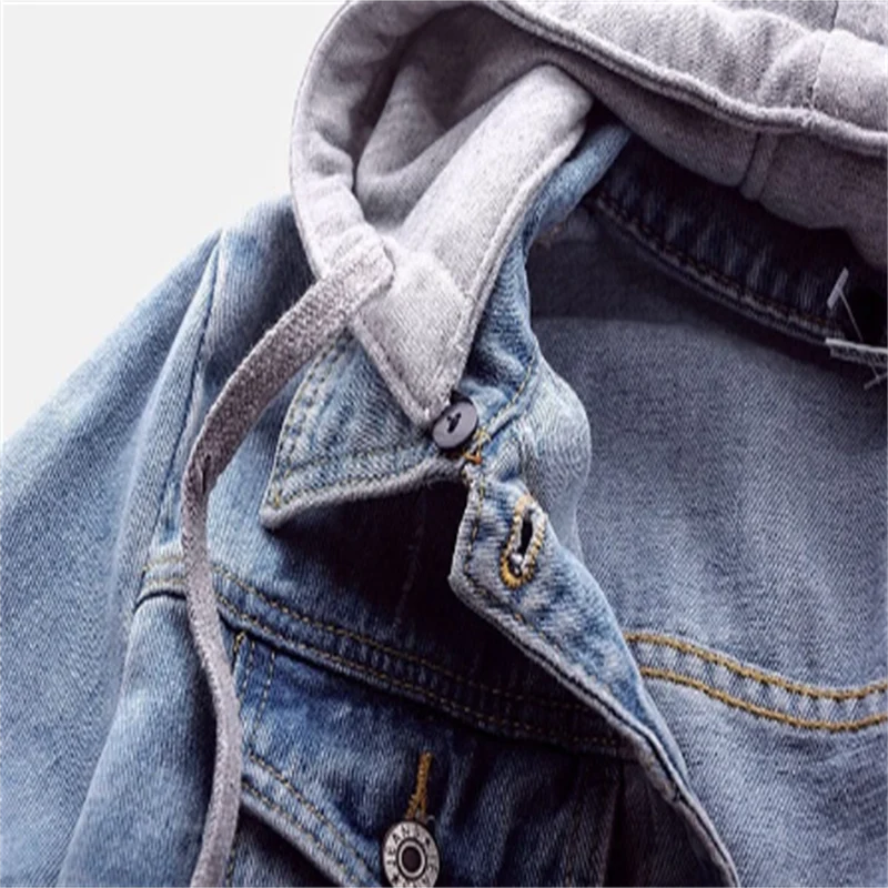 Cressida | Women's Denim Jacket with Removable Hood, Casual Cotton Blend Layering Jacket