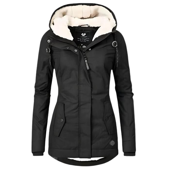 Marina | Women's Long Waterproof Winter Coat, Hooded Thermal Rain Coat for Casual Wear