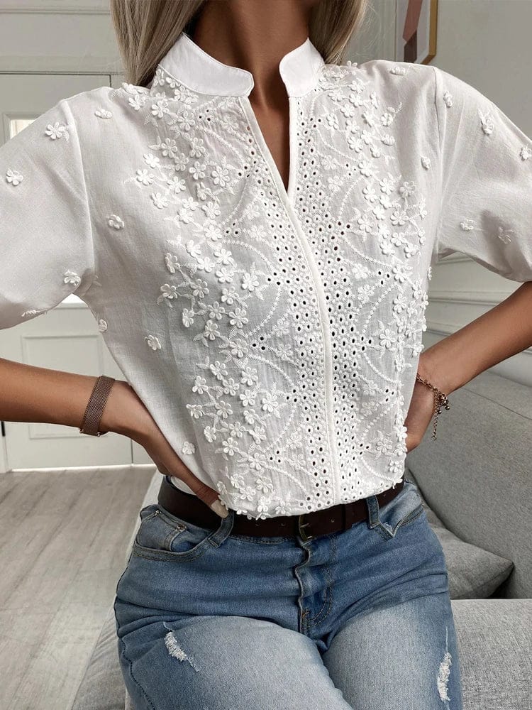 Amy | Elegant V-Neck Summer Blouse | Light and Effortlessly Chic