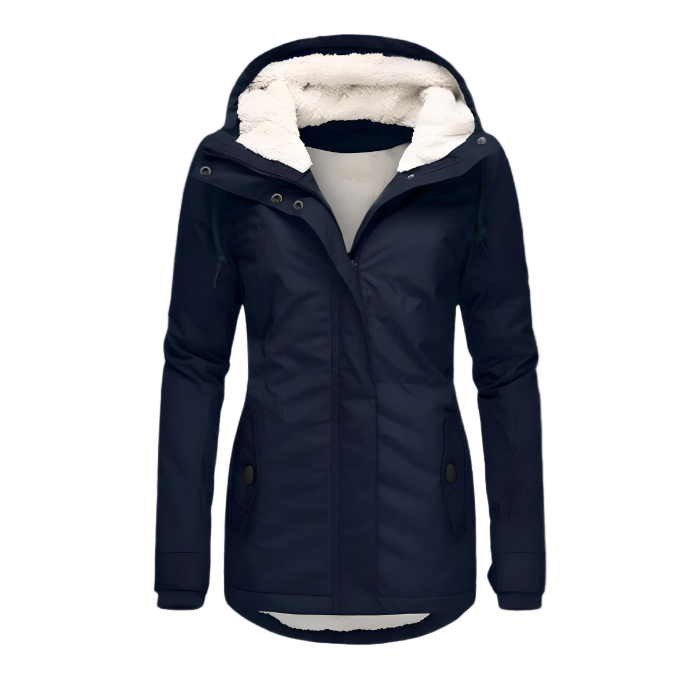 Marina | Women's Long Waterproof Winter Coat, Hooded Thermal Rain Coat for Casual Wear