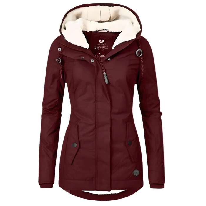 Marina | Women's Long Waterproof Winter Coat, Hooded Thermal Rain Coat for Casual Wear