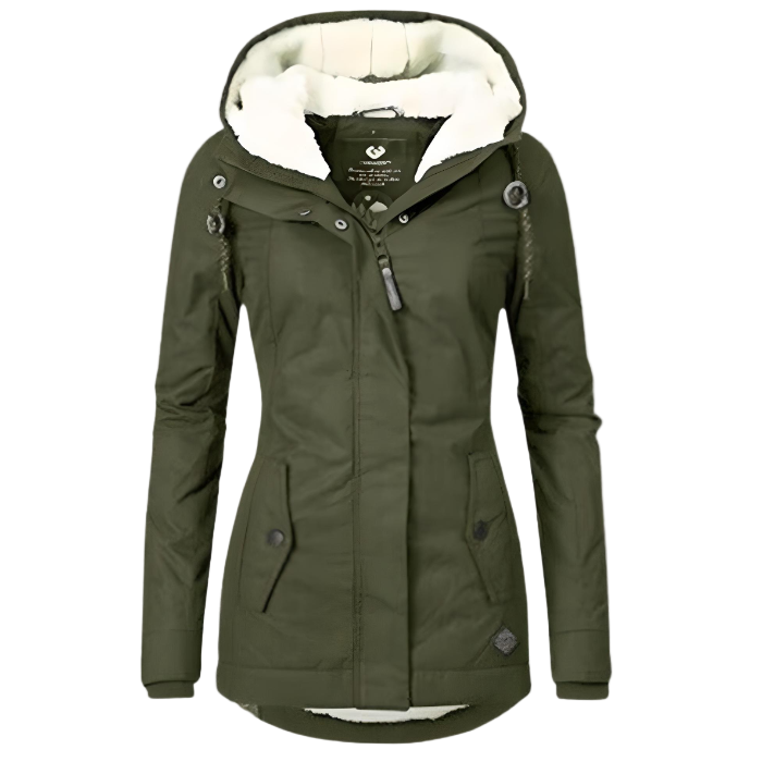 Marina | Women's Long Waterproof Winter Coat, Hooded Thermal Rain Coat for Casual Wear