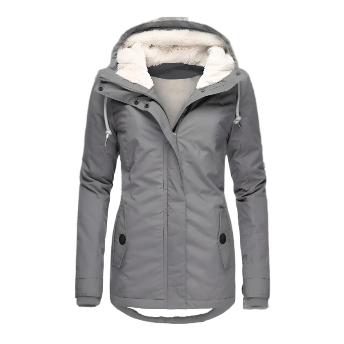 Marina | Women's Long Waterproof Winter Coat, Hooded Thermal Rain Coat for Casual Wear