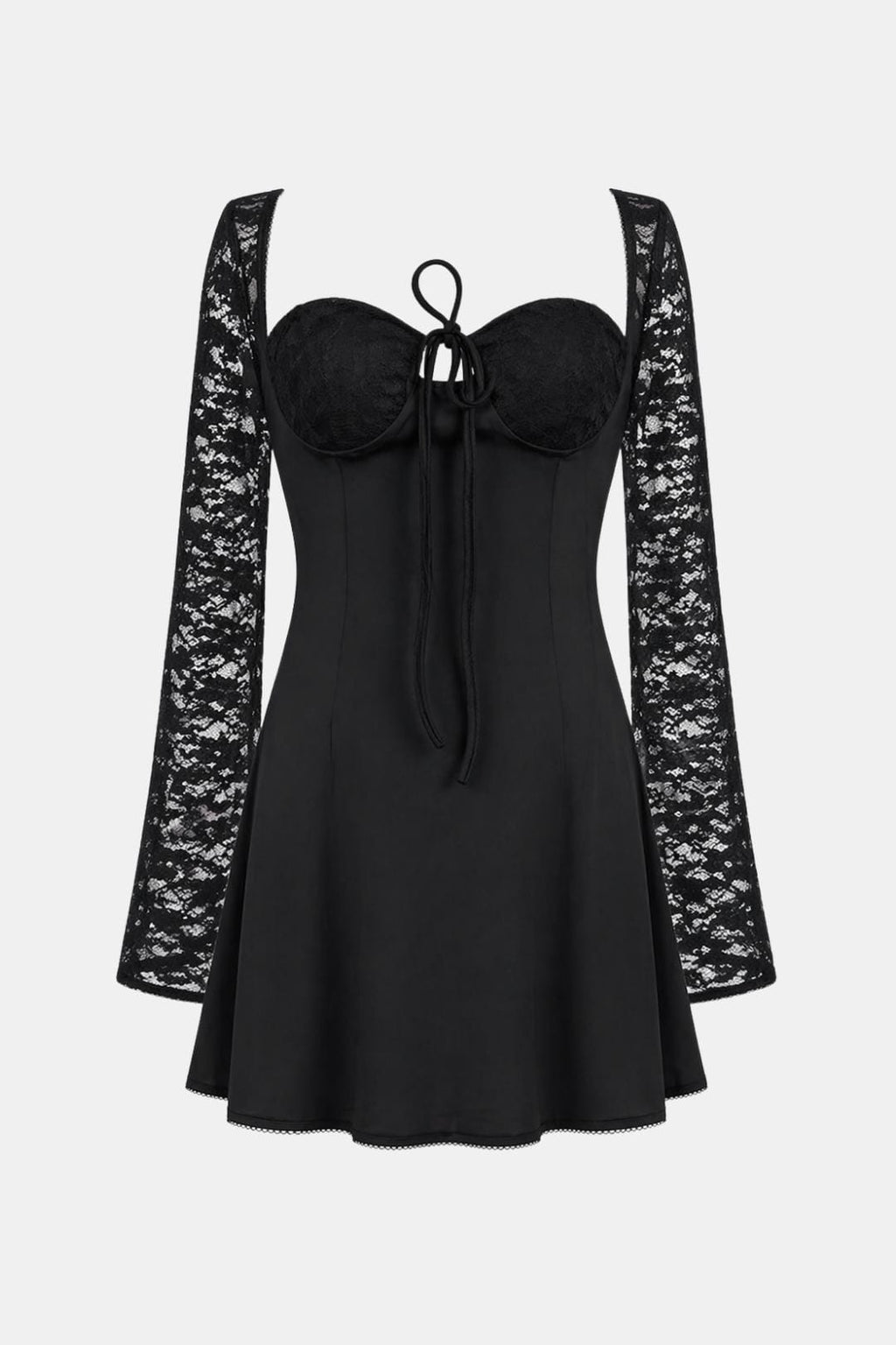 Molly | Floral Sheer Lace Long Sleeve Dress | Romantic Elegance with a Modern Touch