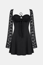 Molly | Floral Sheer Lace Long Sleeve Dress | Romantic Elegance with a Modern Touch