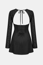 Molly | Floral Sheer Lace Long Sleeve Dress | Romantic Elegance with a Modern Touch