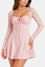 Molly | Floral Sheer Lace Long Sleeve Dress | Romantic Elegance with a Modern Touch