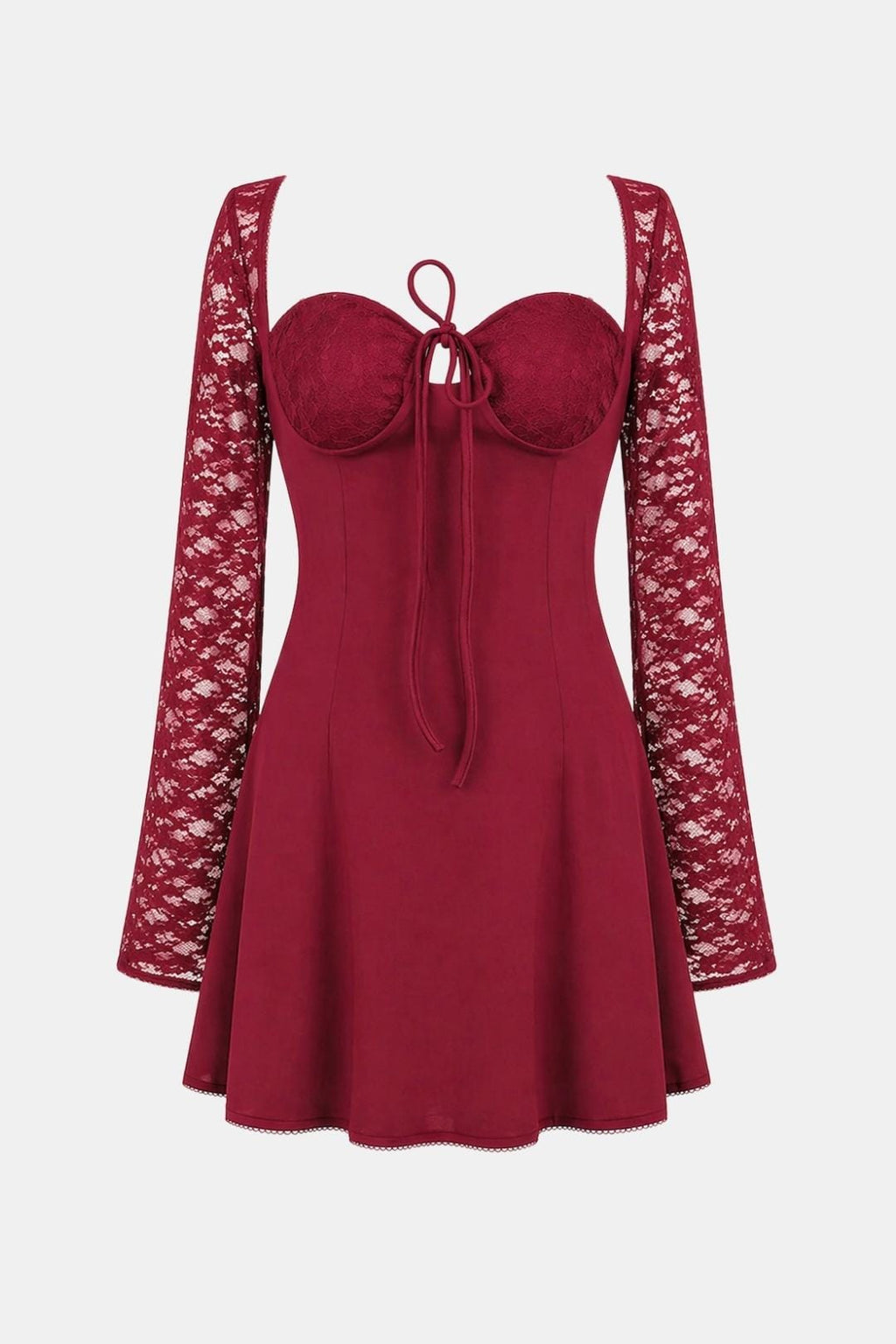 Molly | Floral Sheer Lace Long Sleeve Dress | Romantic Elegance with a Modern Touch