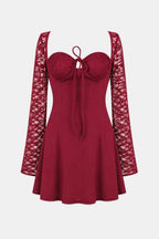 Molly | Floral Sheer Lace Long Sleeve Dress | Romantic Elegance with a Modern Touch
