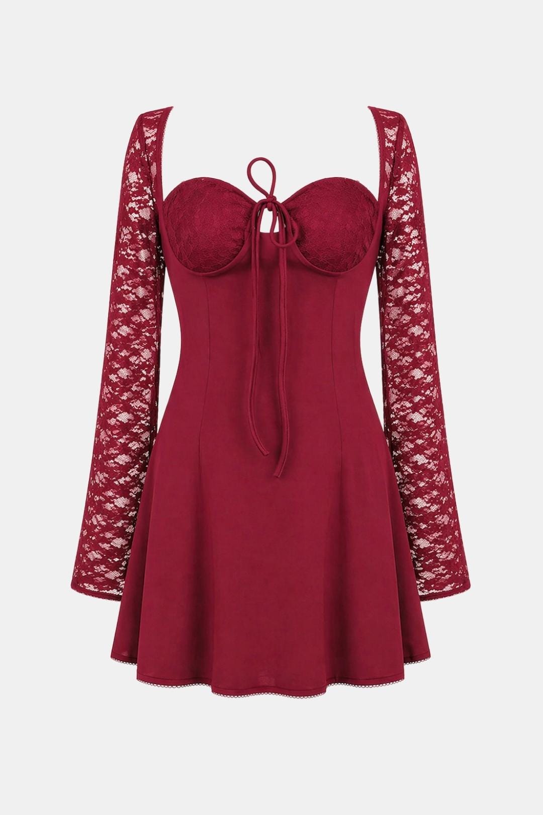 Molly | Floral Sheer Lace Long Sleeve Dress | Romantic Elegance with a Modern Touch