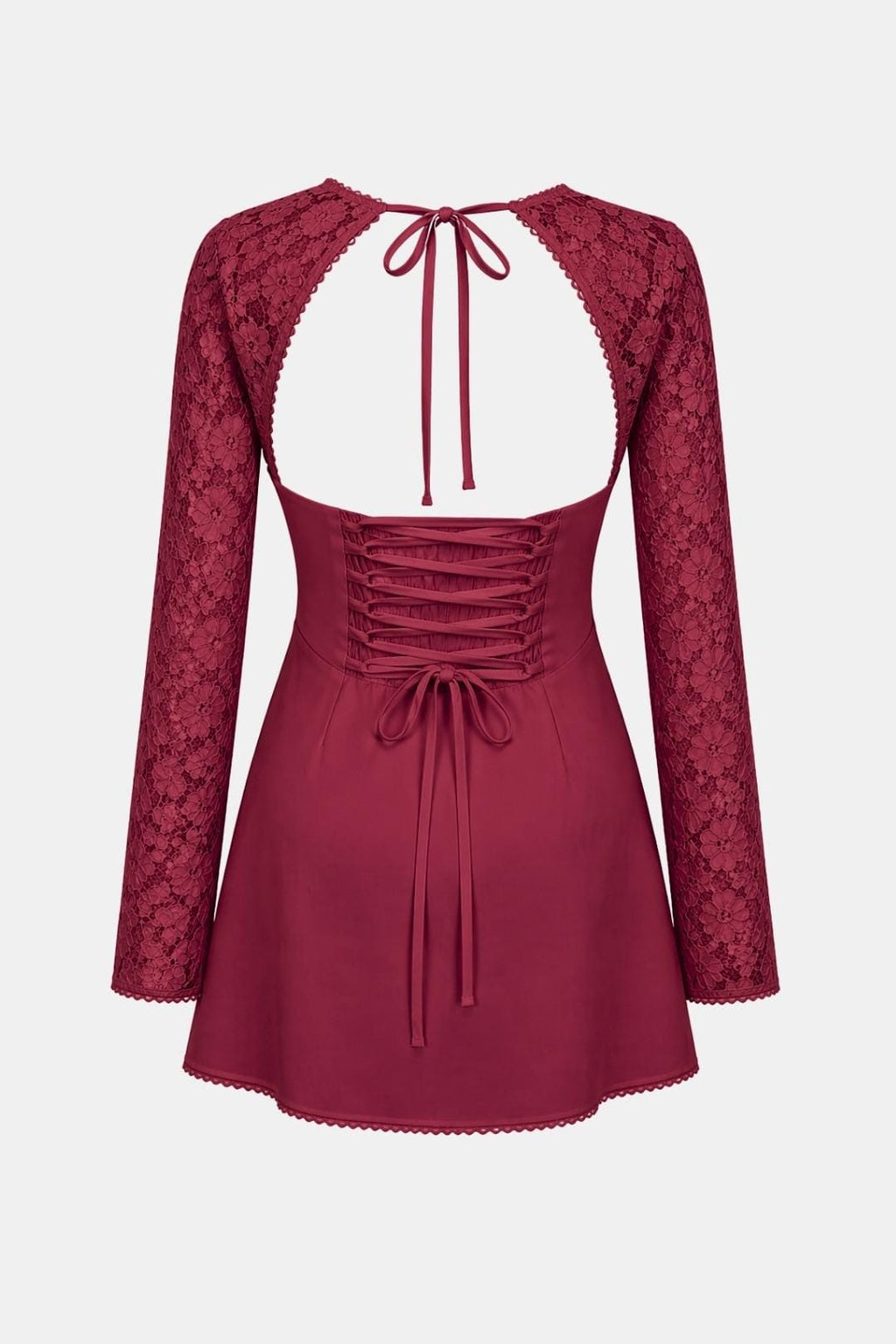 Molly | Floral Sheer Lace Long Sleeve Dress | Romantic Elegance with a Modern Touch