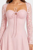 Molly | Floral Sheer Lace Long Sleeve Dress | Romantic Elegance with a Modern Touch