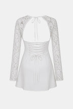 Molly | Floral Sheer Lace Long Sleeve Dress | Romantic Elegance with a Modern Touch