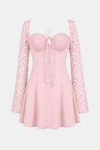 Molly | Floral Sheer Lace Long Sleeve Dress | Romantic Elegance with a Modern Touch