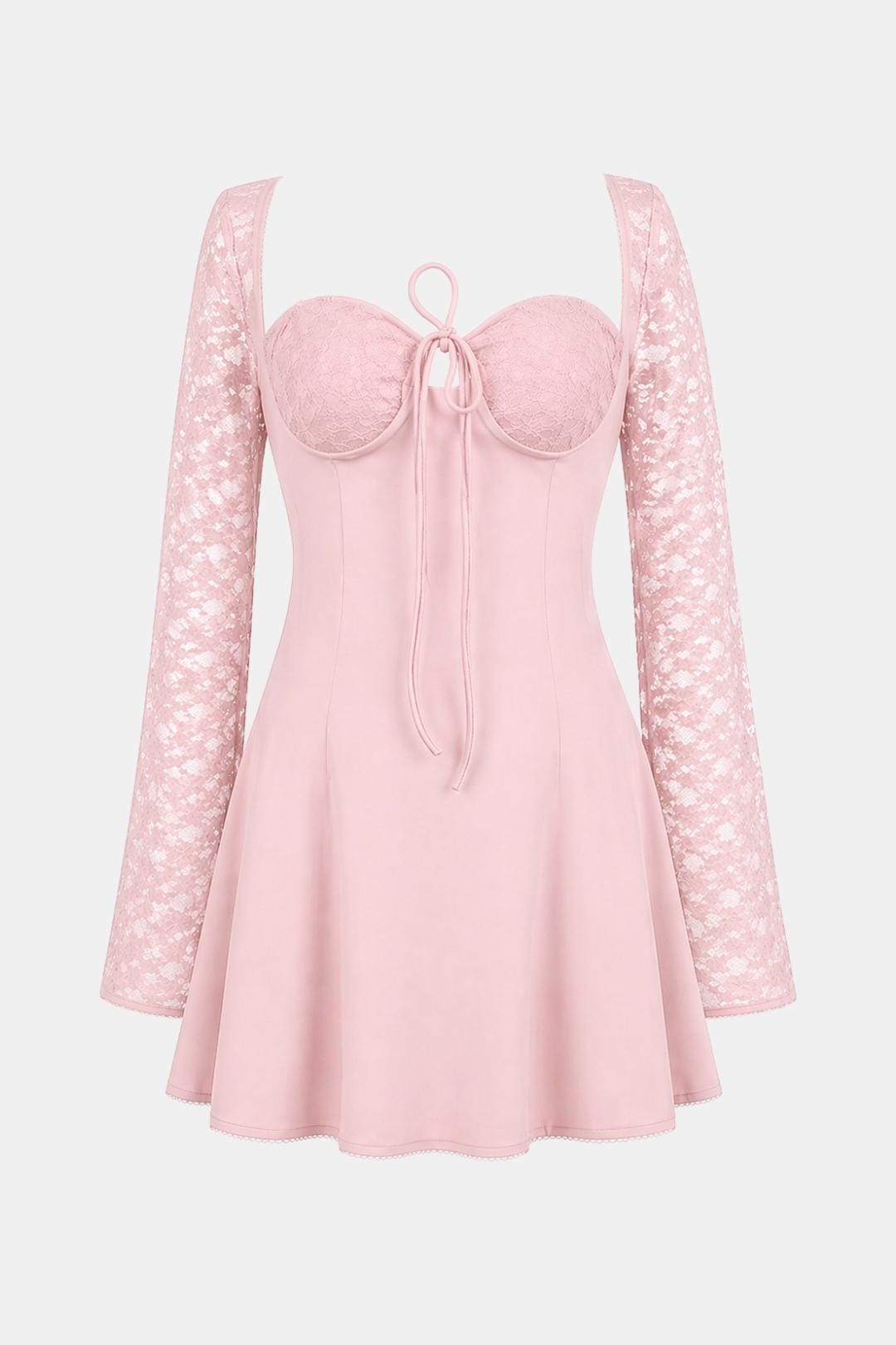 Molly | Floral Sheer Lace Long Sleeve Dress | Romantic Elegance with a Modern Touch