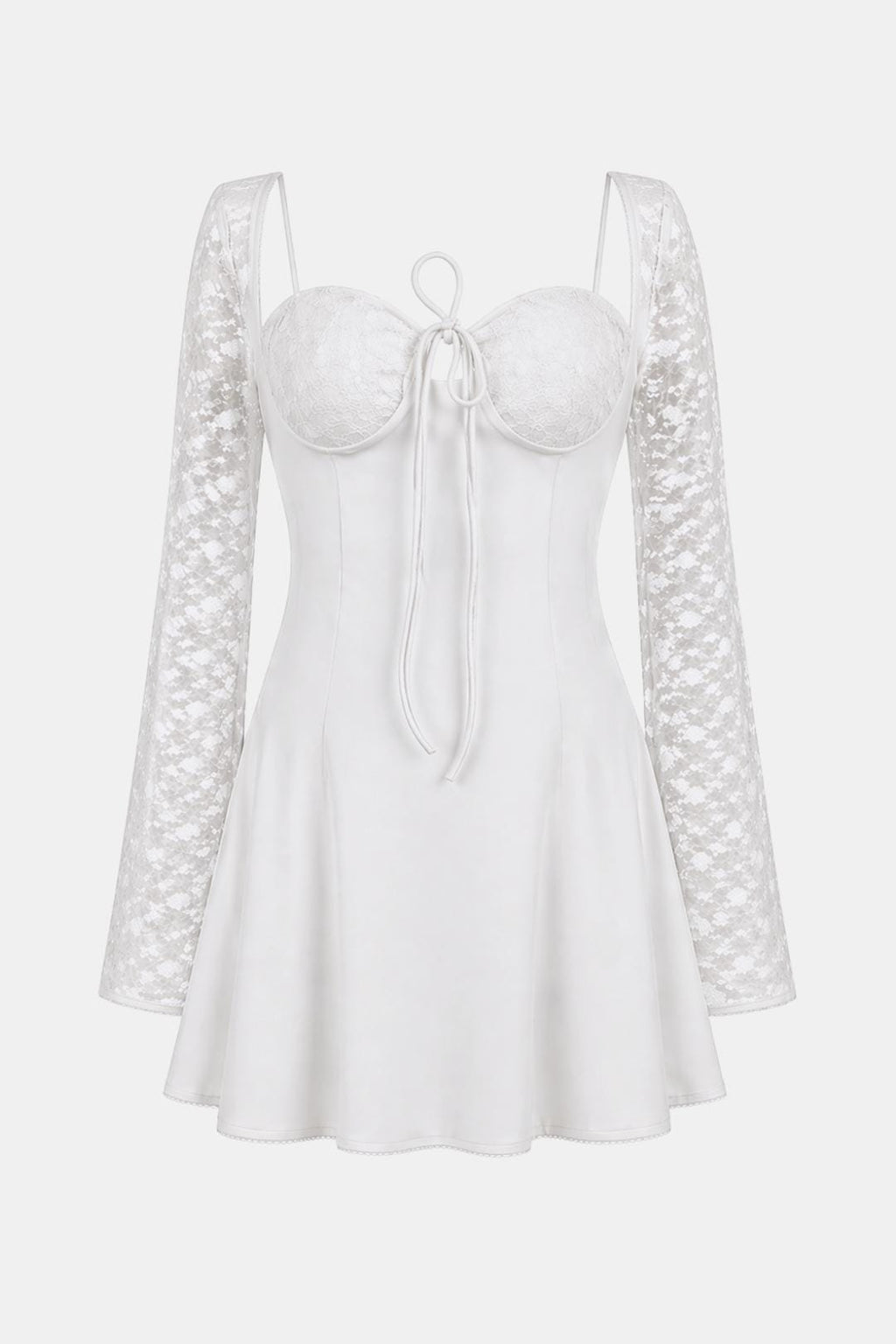Molly | Floral Sheer Lace Long Sleeve Dress | Romantic Elegance with a Modern Touch
