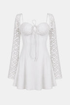 Molly | Floral Sheer Lace Long Sleeve Dress | Romantic Elegance with a Modern Touch