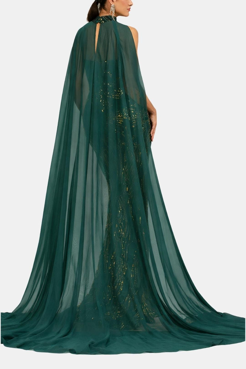 Rose | Sequin Cape Mermaid Evening Dress | Luxurious and Show-Stopping Elegance