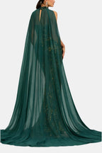 Rose | Sequin Cape Mermaid Evening Dress | Luxurious and Show-Stopping Elegance