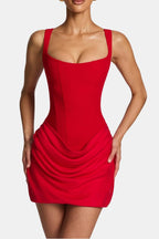 Ethel | Square Neck Corset Mini Dress | Sculpted Bodice & Effortless Glamour