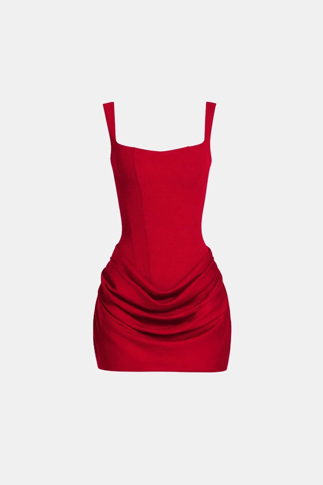 Ethel | Square Neck Corset Mini Dress | Sculpted Bodice & Effortless Glamour