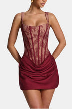 Ethel | Square Neck Corset Mini Dress | Sculpted Bodice & Effortless Glamour